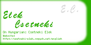 elek csetneki business card